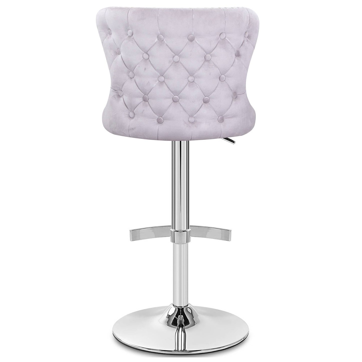Isabel - Buttoned Velvet Stool - Lilac Grey 5