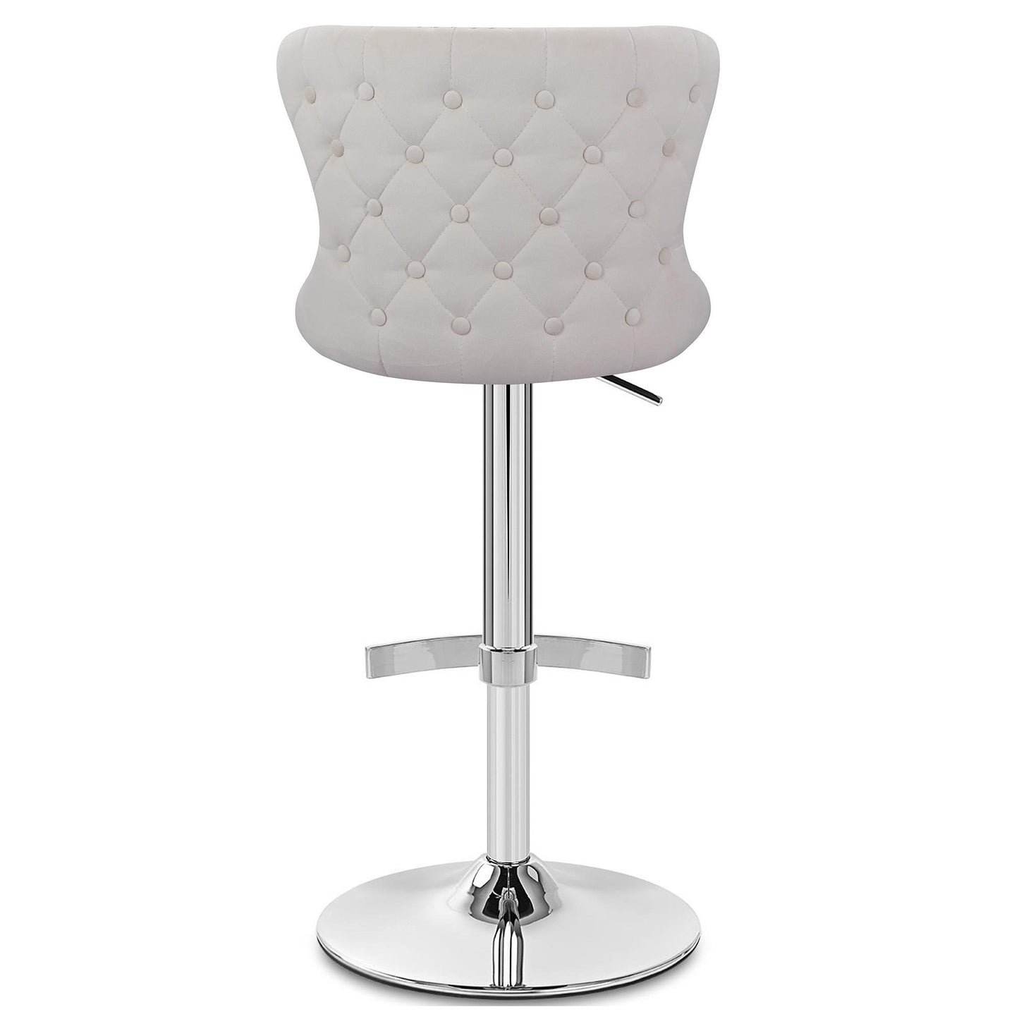 Isabel - Buttoned Velvet Stool - Ivory