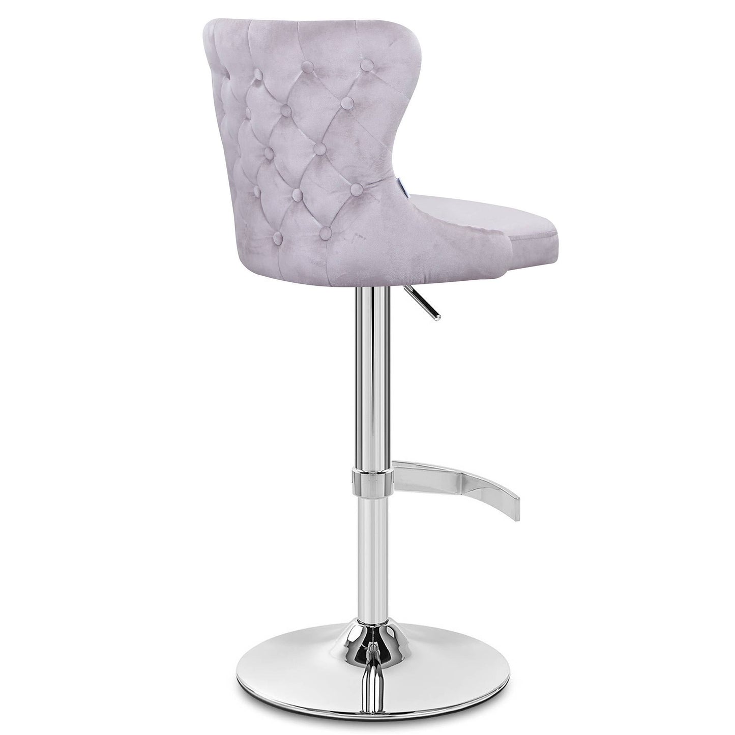 Isabel - Buttoned Velvet Stool - Lilac Grey 3