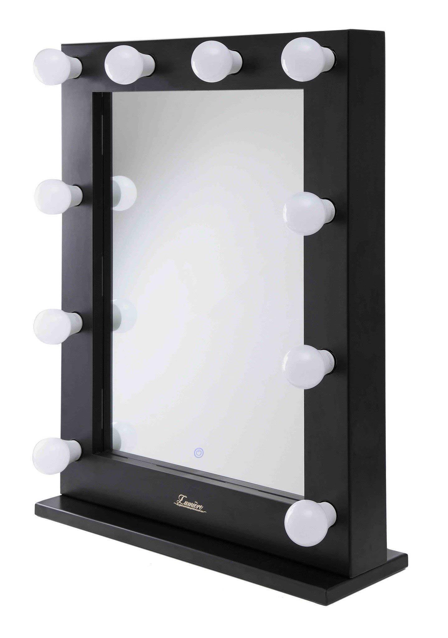 The Alessandra - Satin Black Glamour Makeup Mirror