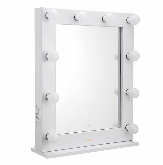 The Alessandra - Glossy White Glamour Makeup Mirror
