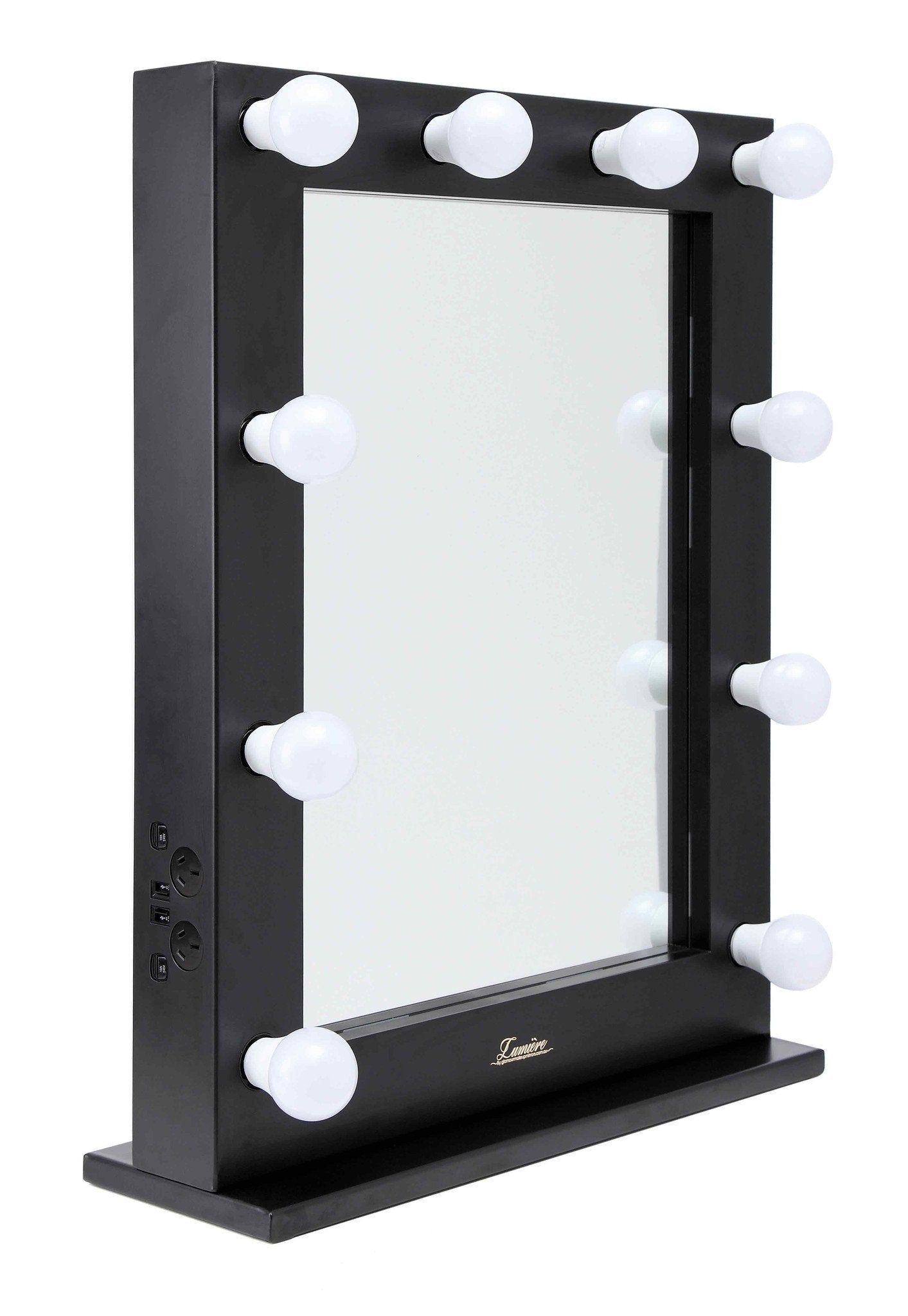 The Alessandra - Satin Black Glamour Makeup Mirror - Glamour Makeup Mirrors 
 - 2