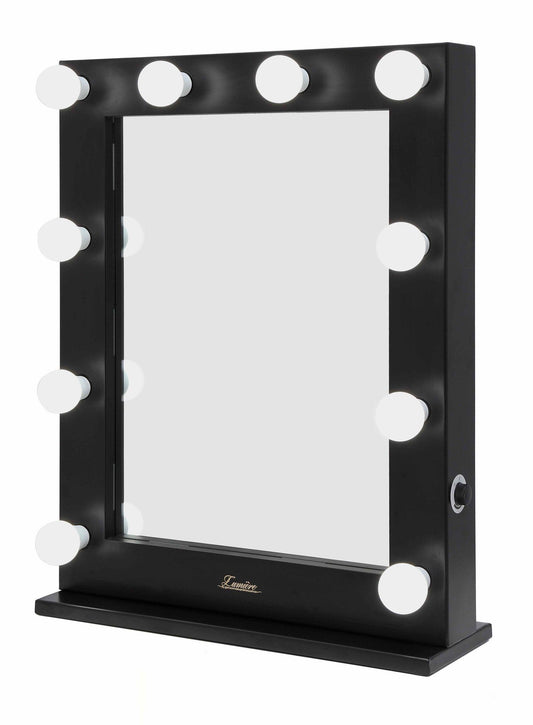 The Alessandra - Satin Black Glamour Makeup Mirror - Glamour Makeup Mirrors 
 - 1