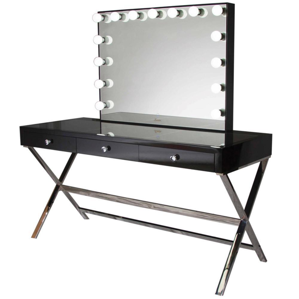 Glamour Vanity Makeup Table - Black