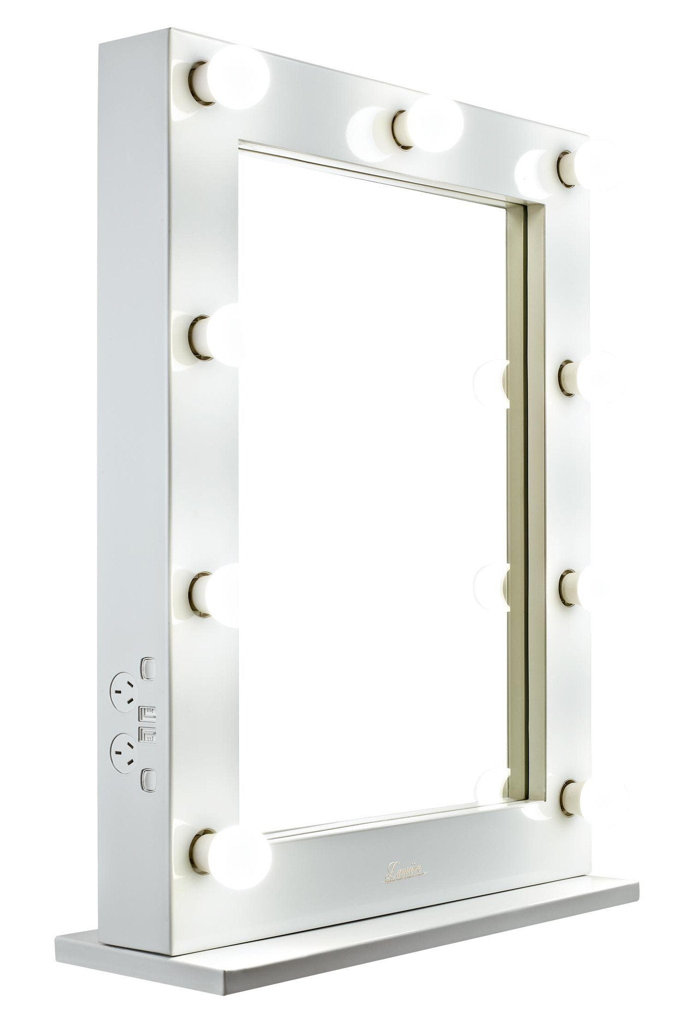 The Alessandra - Glossy White Glamour Makeup Mirror - Glamour Makeup Mirrors 
 - 3