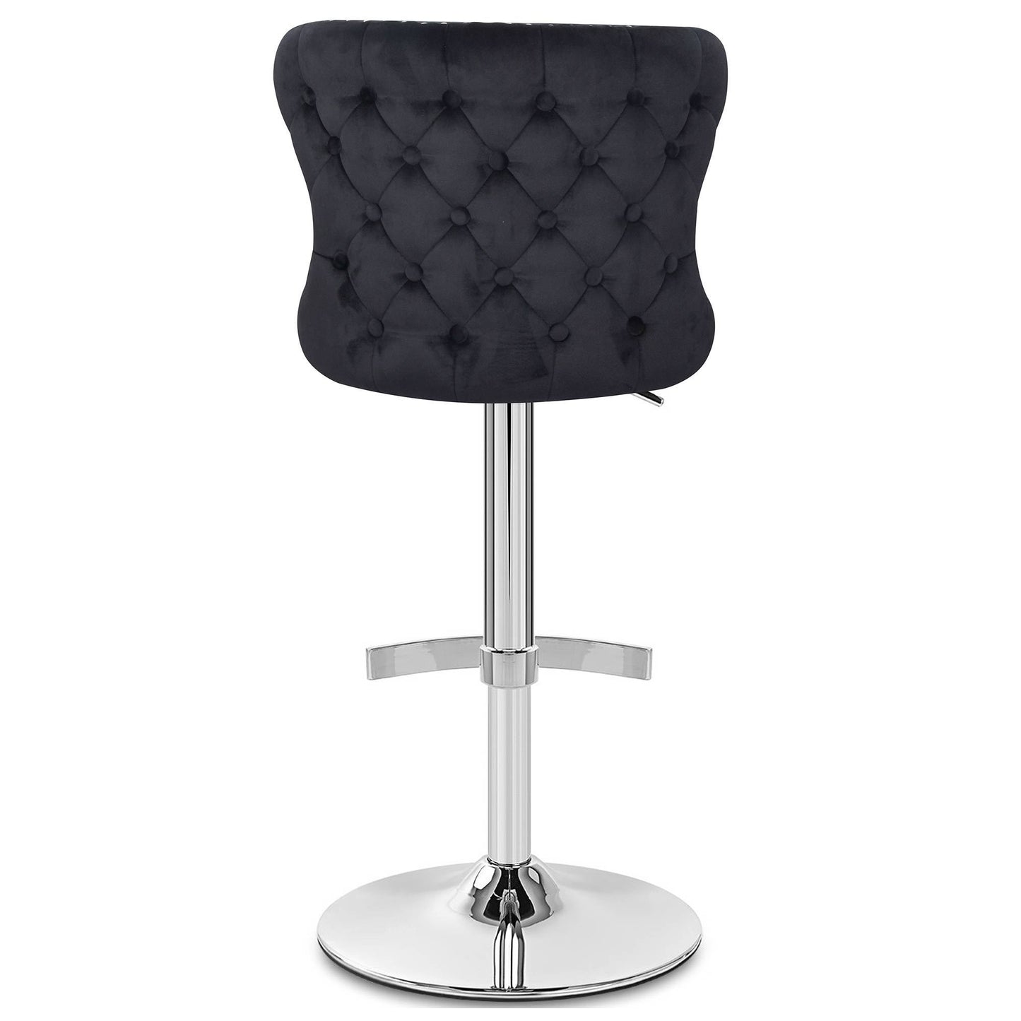 Isabel - Buttoned Velvet Stool - Black