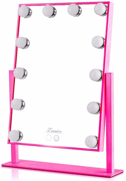 Lucia - Dual Colour LED Glamour Makeup Mirror - Pink