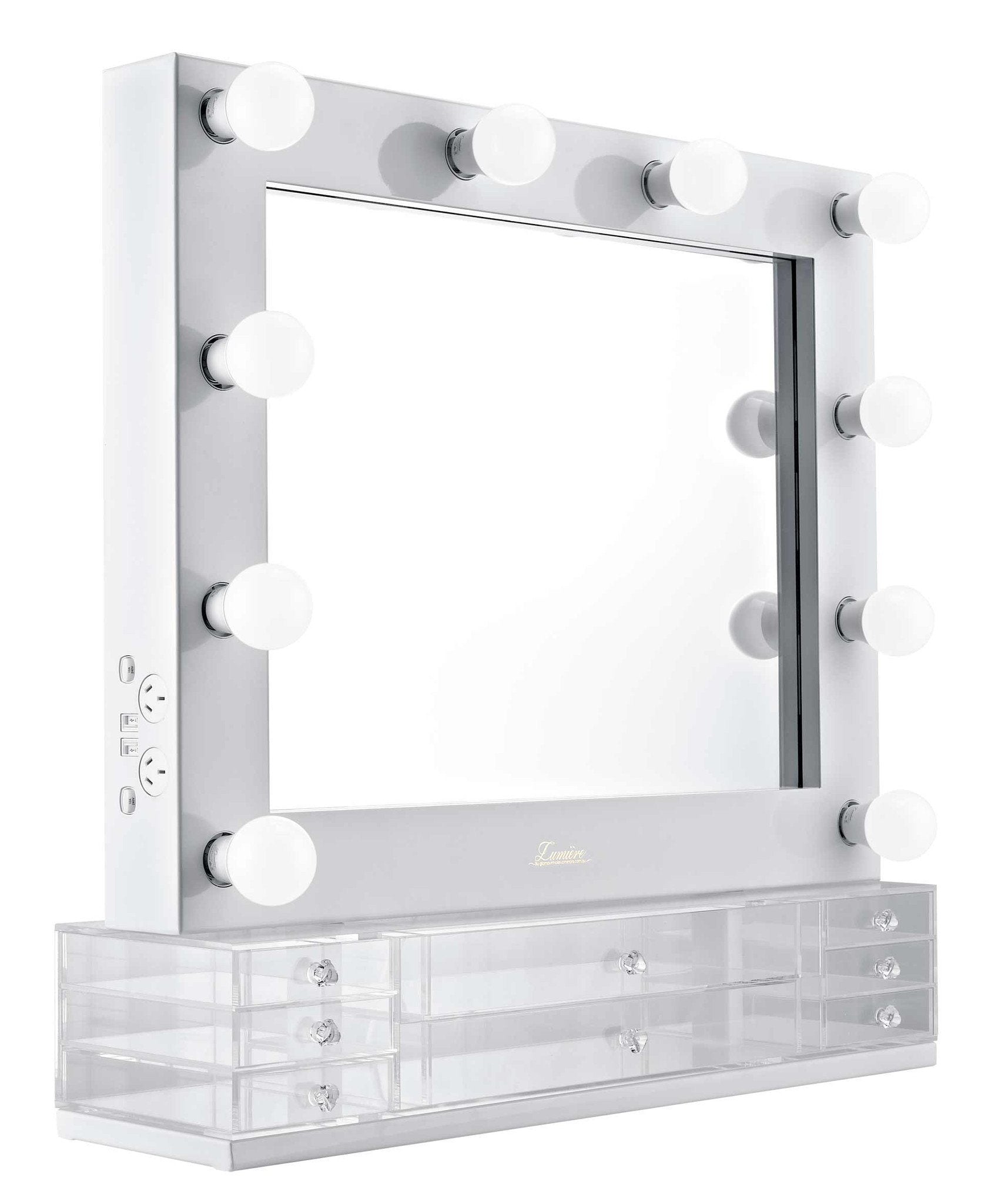 The Valentina - Glossy White Glamour Makeup Mirror - Glamour Makeup Mirrors 
 - 1