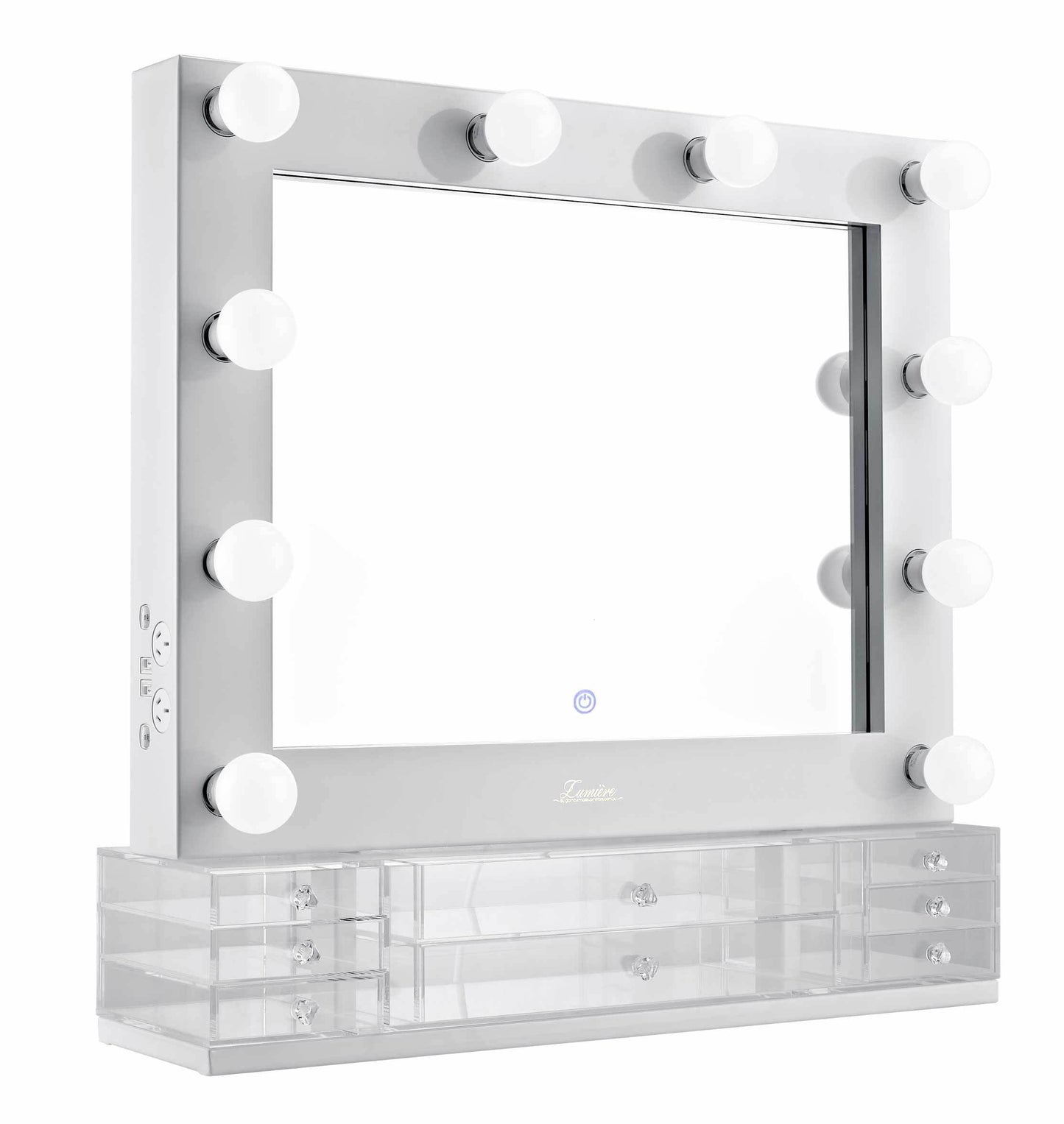 The Valentina - Glossy White Glamour Makeup Mirror
