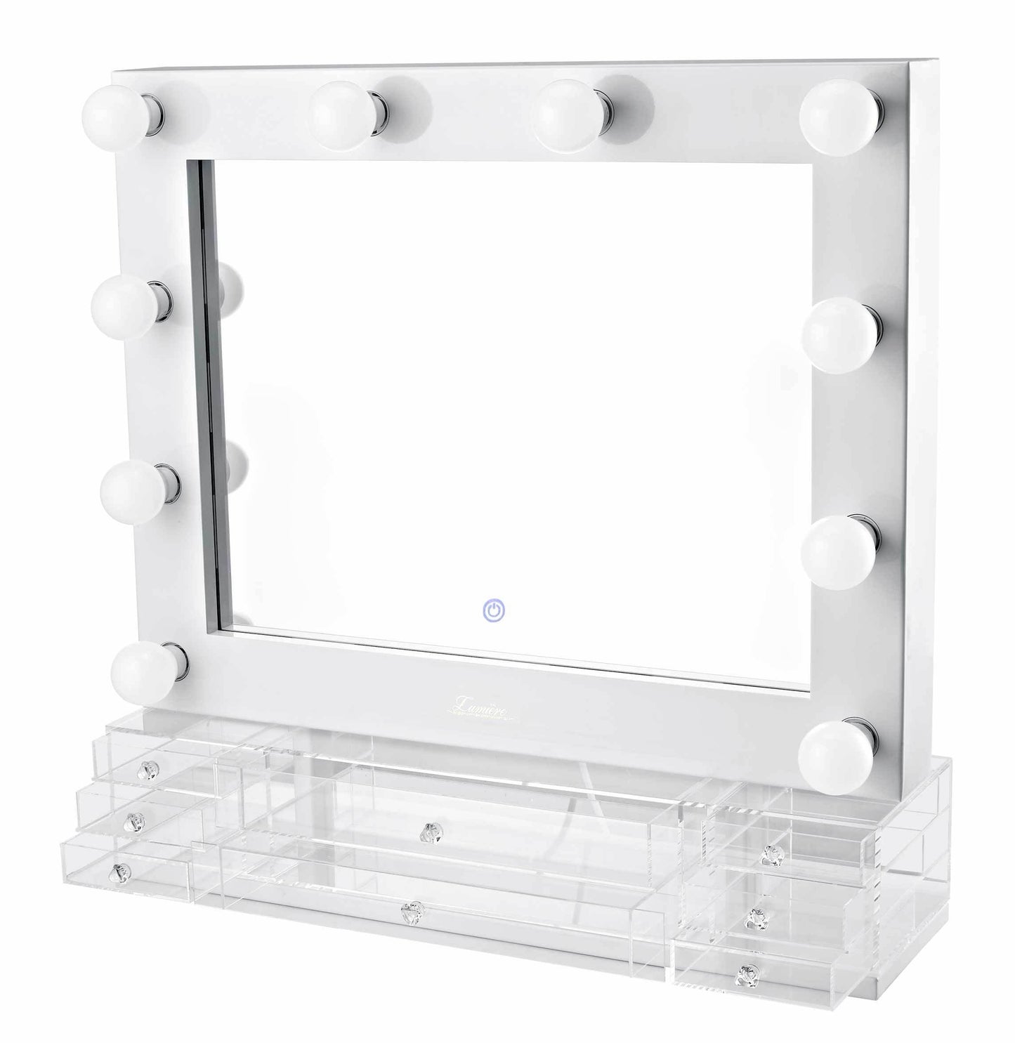 The Valentina - Glossy White Glamour Makeup Mirror