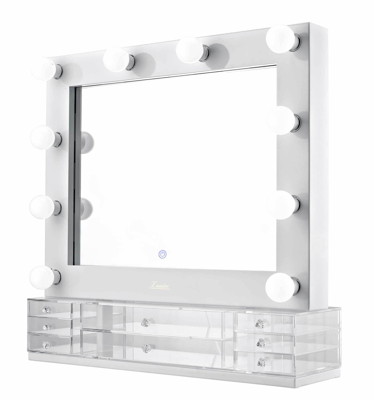 The Valentina - Glossy White Glamour Makeup Mirror