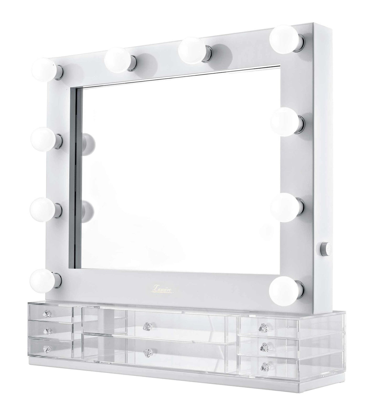 The Valentina - Glossy White Glamour Makeup Mirror - Glamour Makeup Mirrors 
 - 3