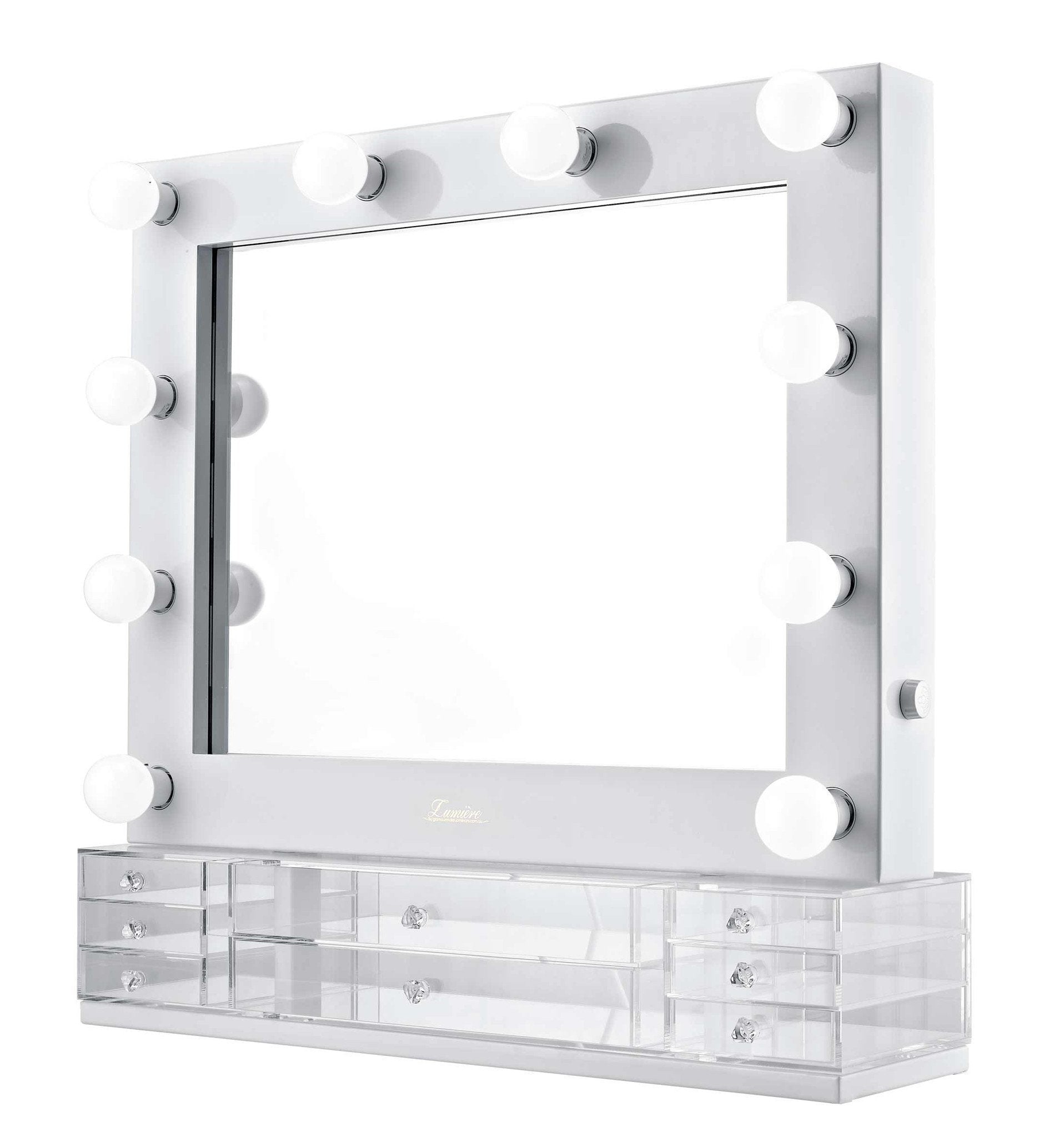 The Valentina - Glossy White Glamour Makeup Mirror - Glamour Makeup Mirrors 
 - 3