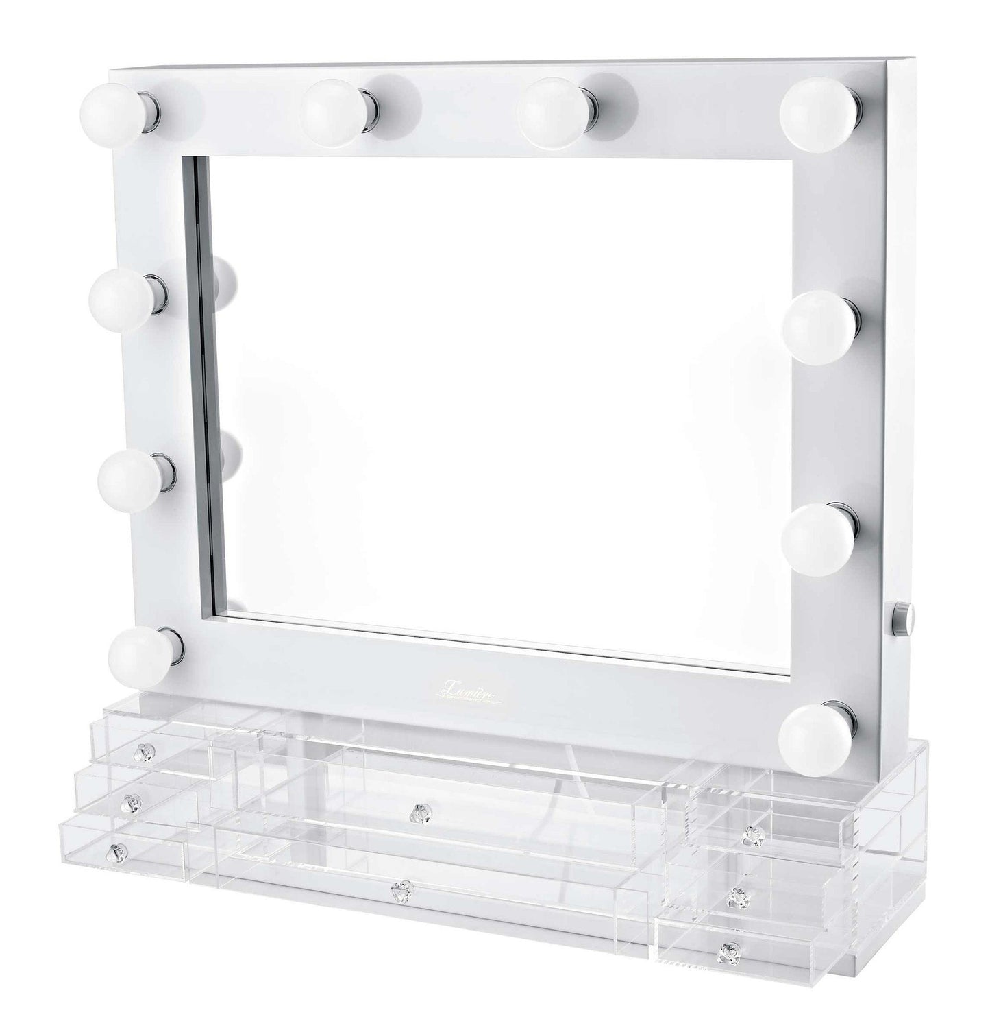 The Valentina - Glossy White Glamour Makeup Mirror - Glamour Makeup Mirrors 
 - 2