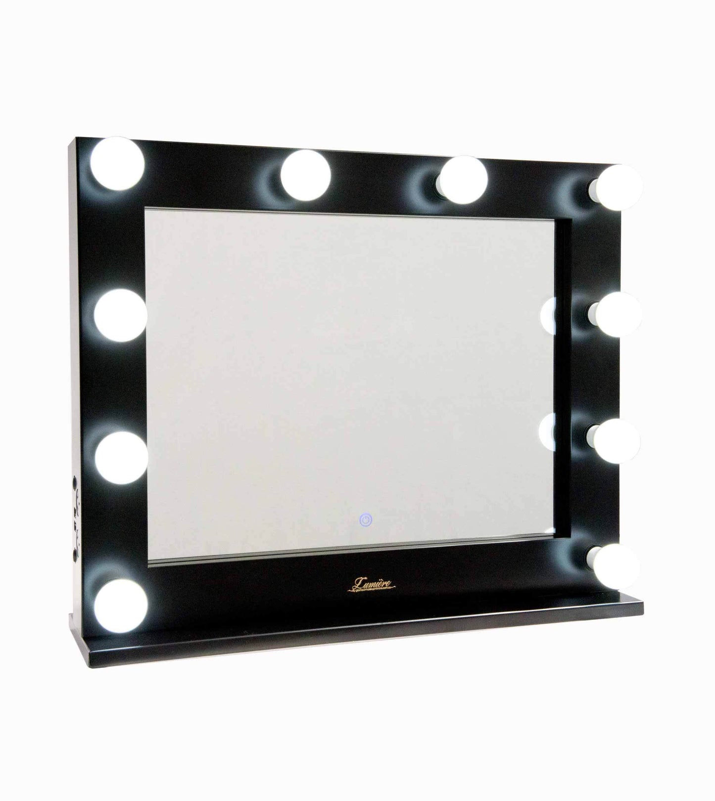 The Valentina - Satin Black Glamour Makeup Mirror