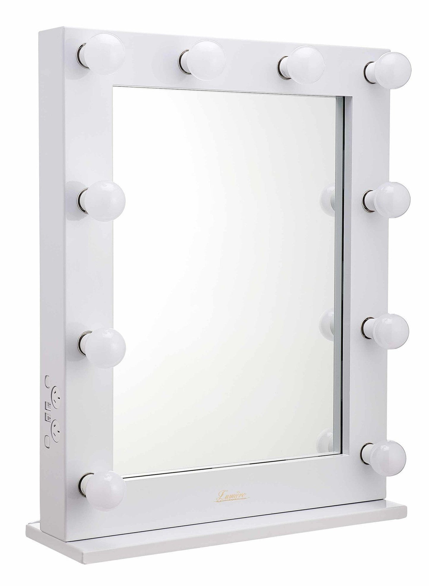 The Alessandra - Glossy White Glamour Makeup Mirror - Glamour Makeup Mirrors 
 - 1